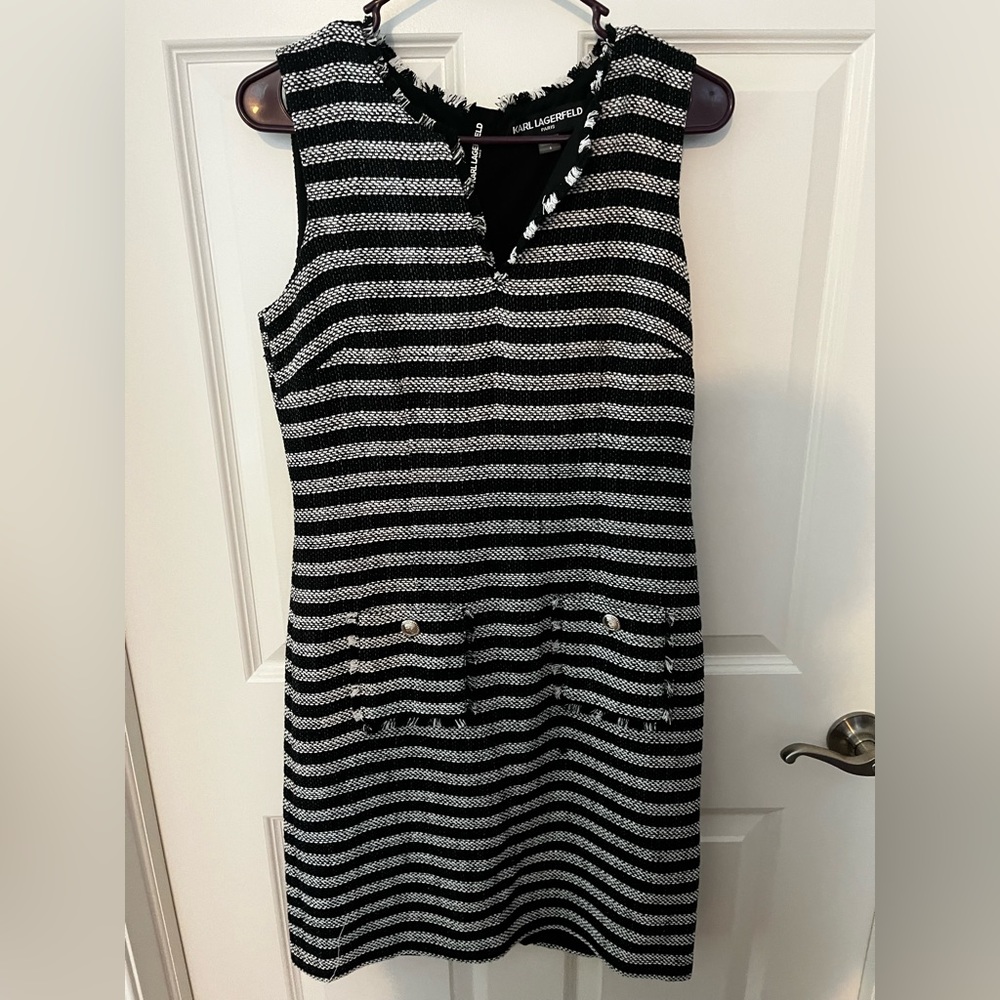 Black and white striped Karl Lagerfeld dress. Worn once!!